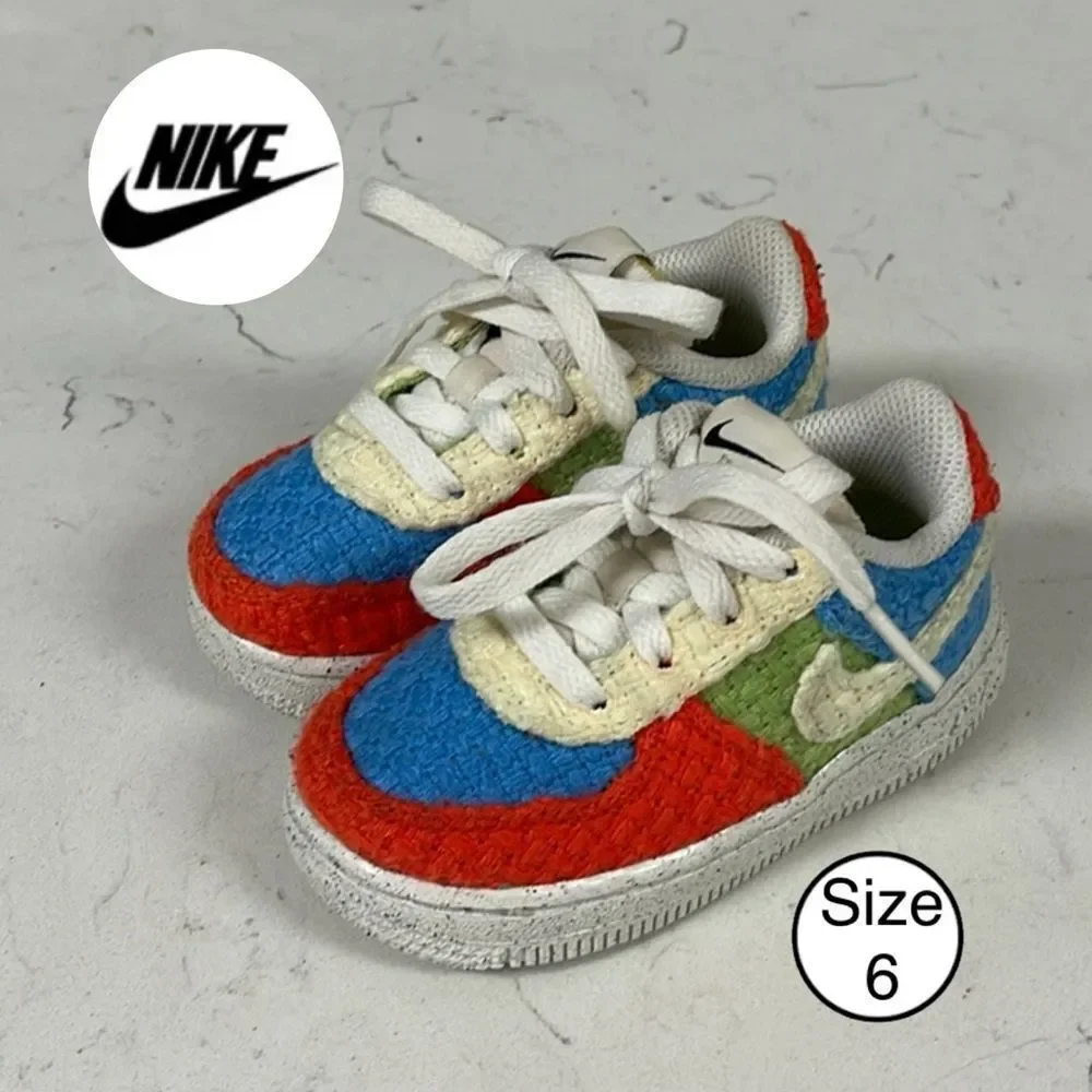NIKE FORCE 1 LOW LV8 NEXT NATURE TD 'HEMP - MULTI' SIZE 6 C TODDLER DV2194 400